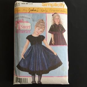 Daisy Kingdom Dress & Capelet Pattern Child’s 5, 6, 7 & 8 UNCUT Simplicity 4511